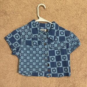 Blue Floral denim Shirt